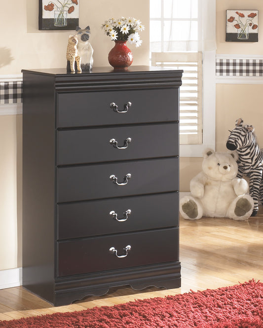 Huey Vineyard - Five Drawer Chest - Black