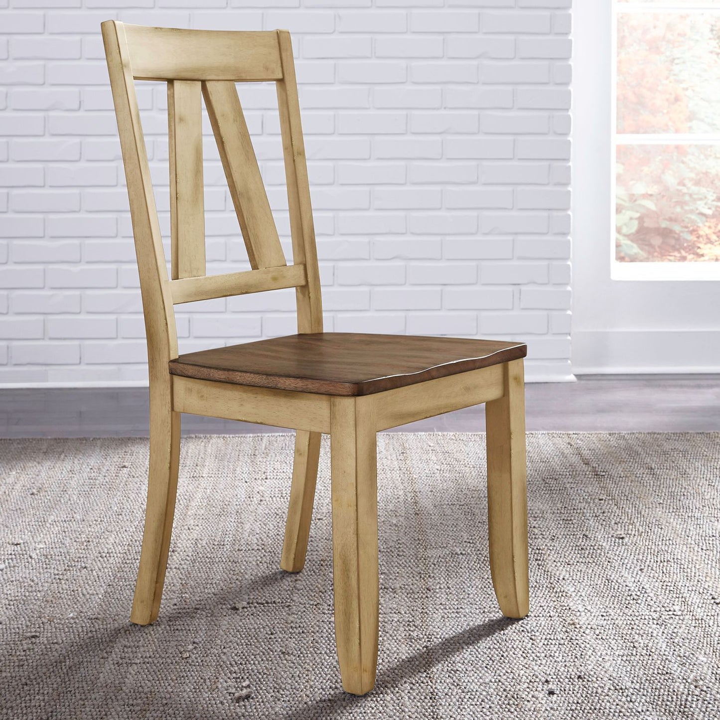 Lindsey Farm - Splat Back Side Chair (RTA) - Brown / Dark Brown