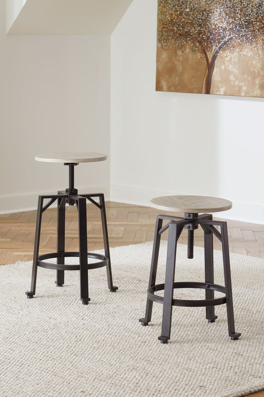 Karisslyn - Swivel Stool (Set of 2) - Whitewash / Black