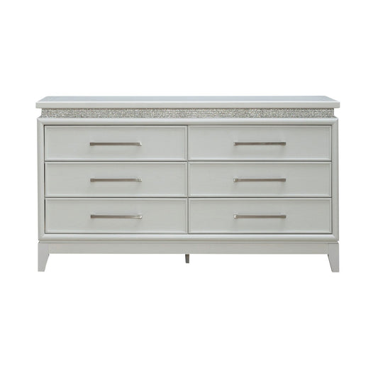 Reflections - 6 Drawer Dresser With Lights - White