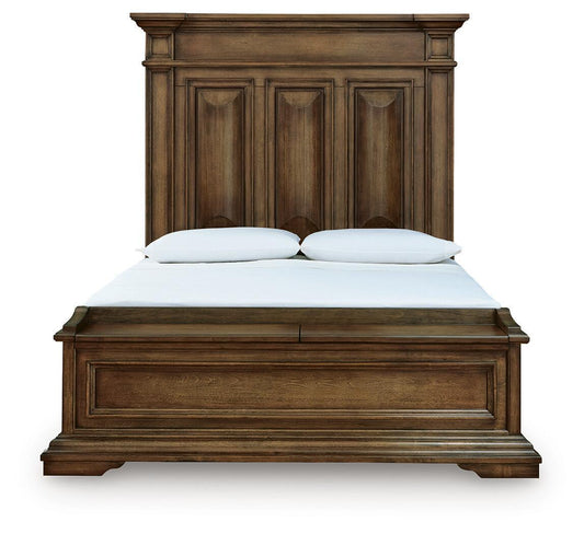 Frantanna - 3 Pc. - Queen Panel Storage Bed, Dresser And Mirror - Brown