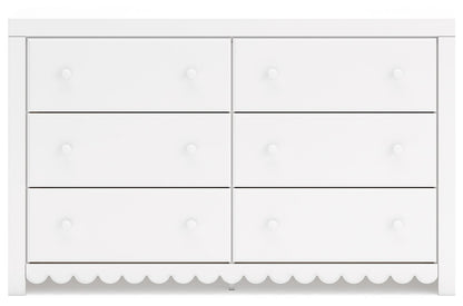 Mollviney - White - Six Drawer Dresser
