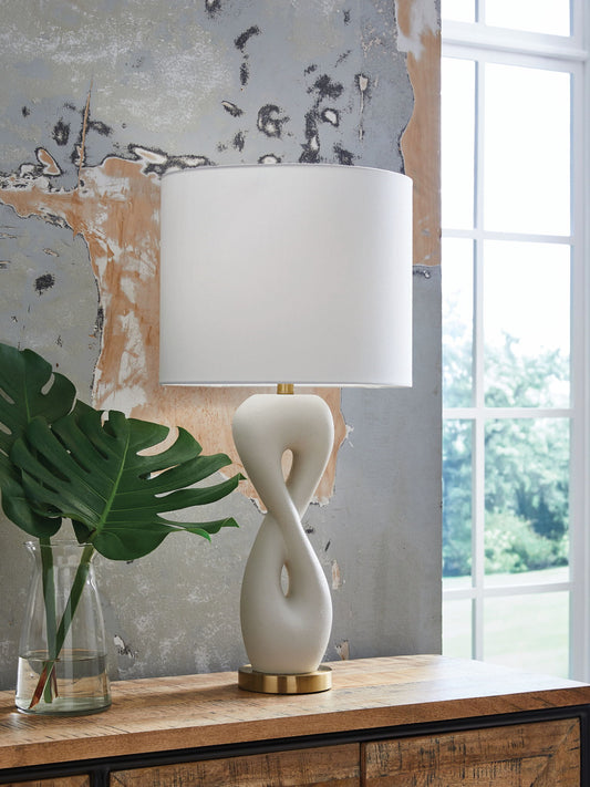 Judrich - Poly Table Lamp - White / Gold Finish