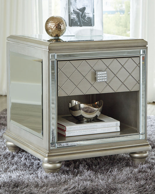 Chevanna - Rectangular End Table - Platinum