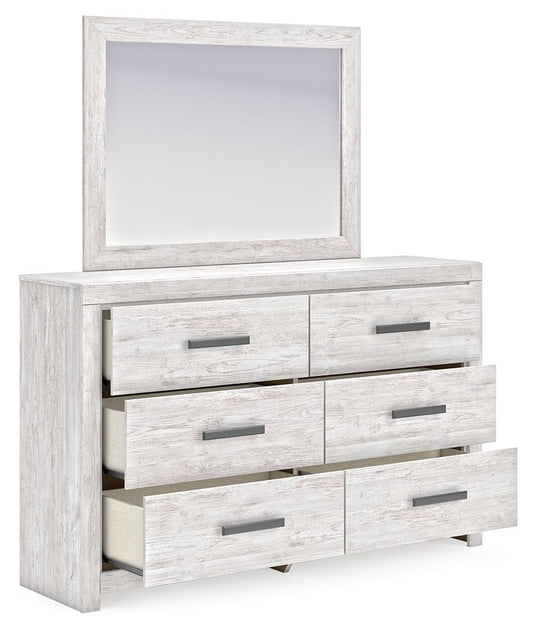 Cayboni - Dresser And Mirror - Whitewash