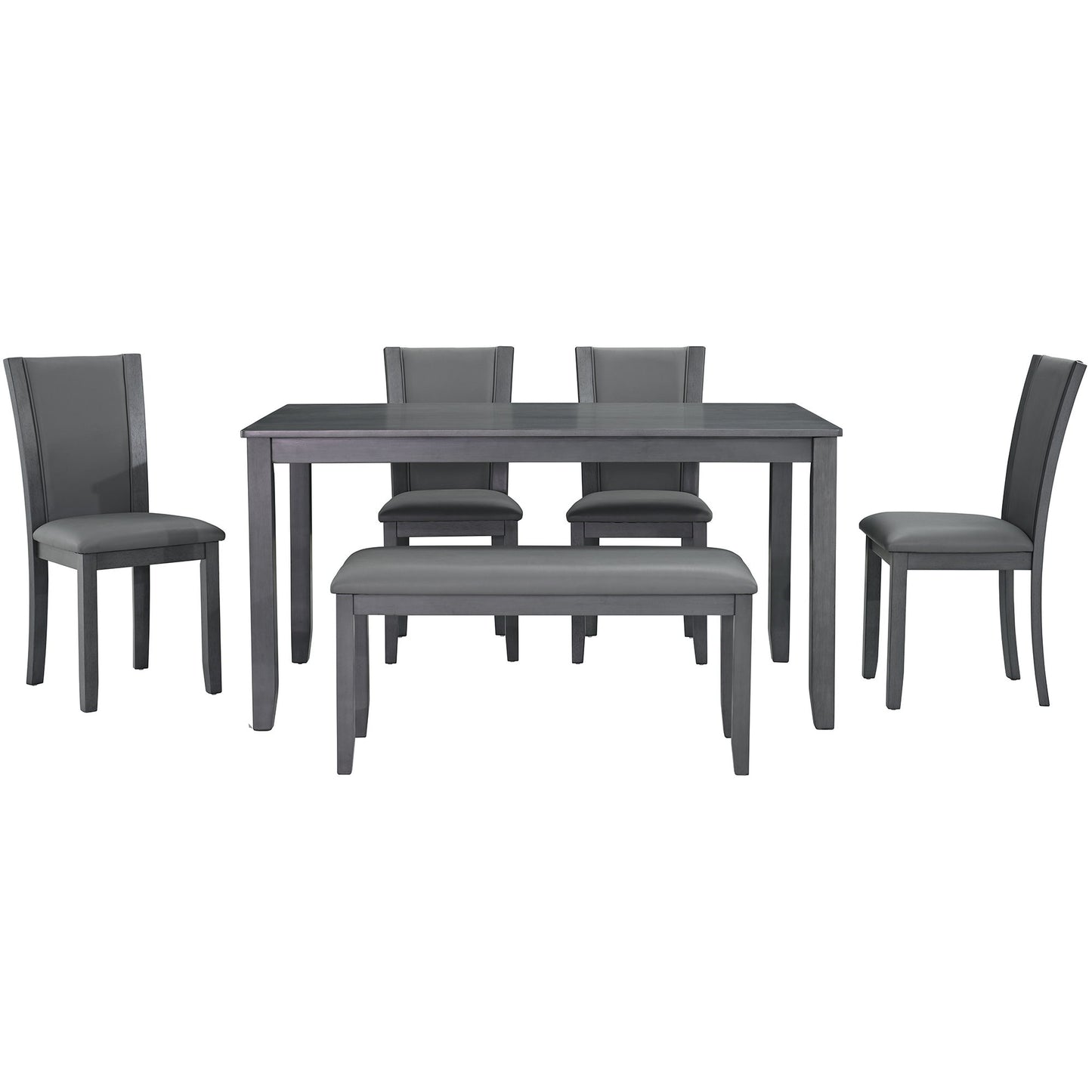 Dining Table Set With Upholstered Chairs, Rectangular Dining Table Set
