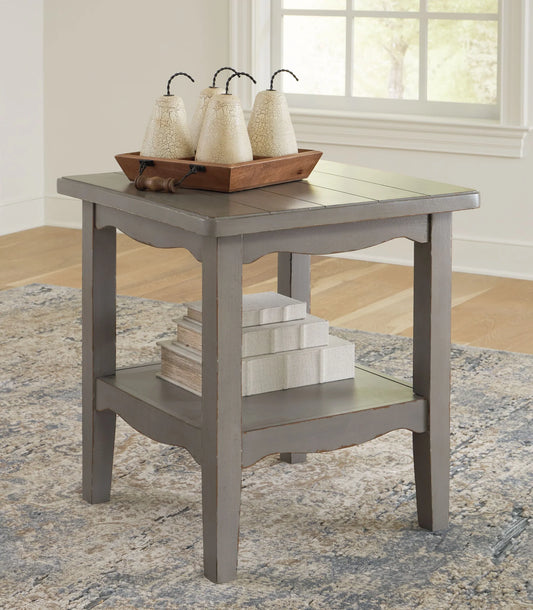 Charina Antique Gray Square End Table