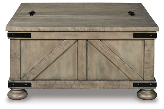 Aldwin - Cocktail Table With Storage - Square - Gray