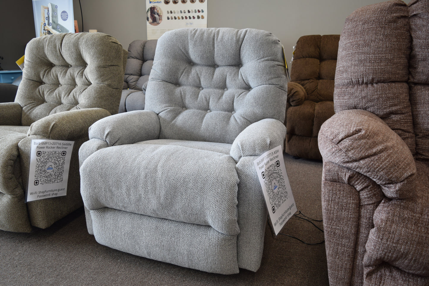 Barb 6MP17/20713 Ash Power Rocker Recliner