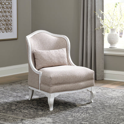 Magnolia Manor - Upholstered Accent Chair - Antique White & Weathered Bark