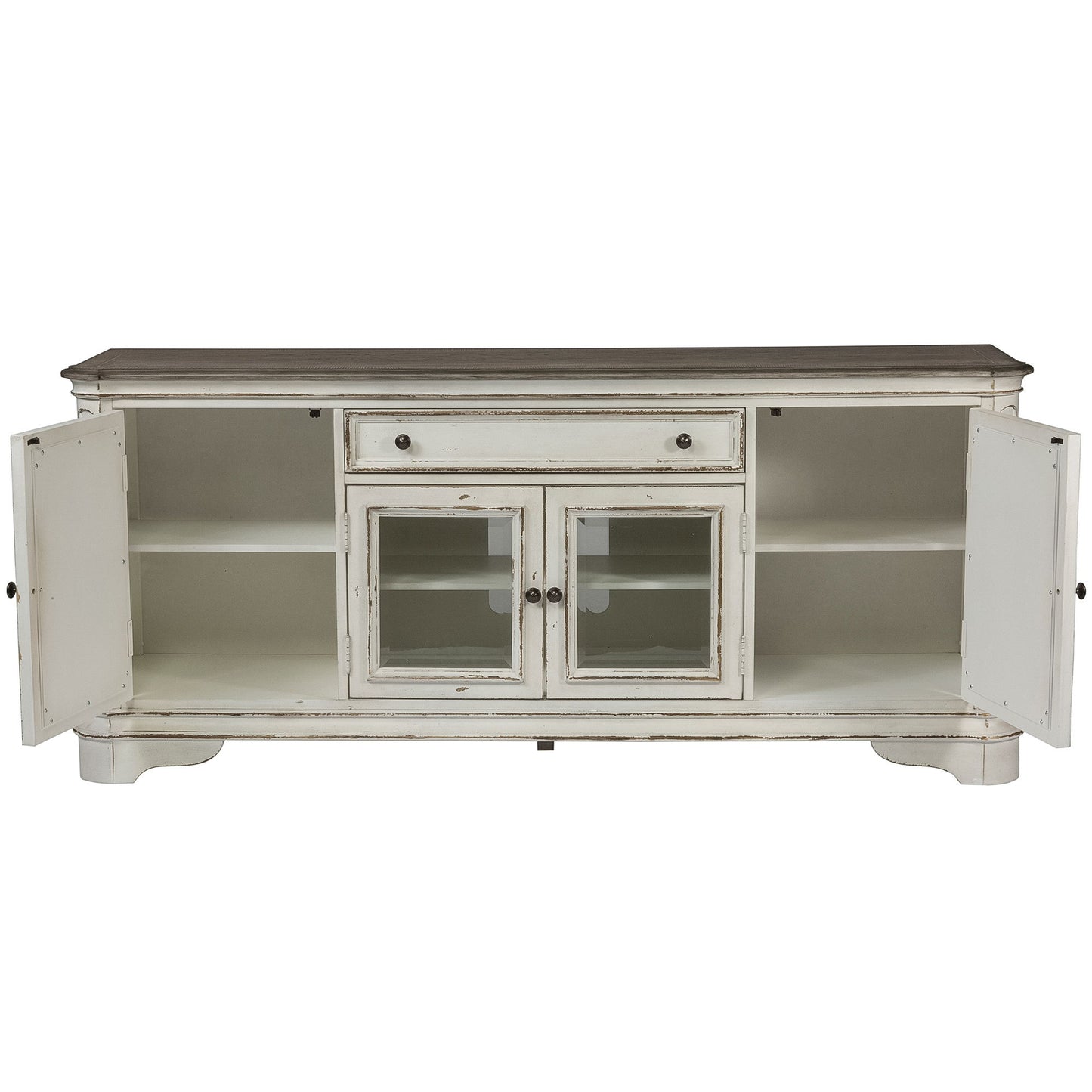 Magnolia Manor - EnteRTAinment TV Stand - Weathered Bisque