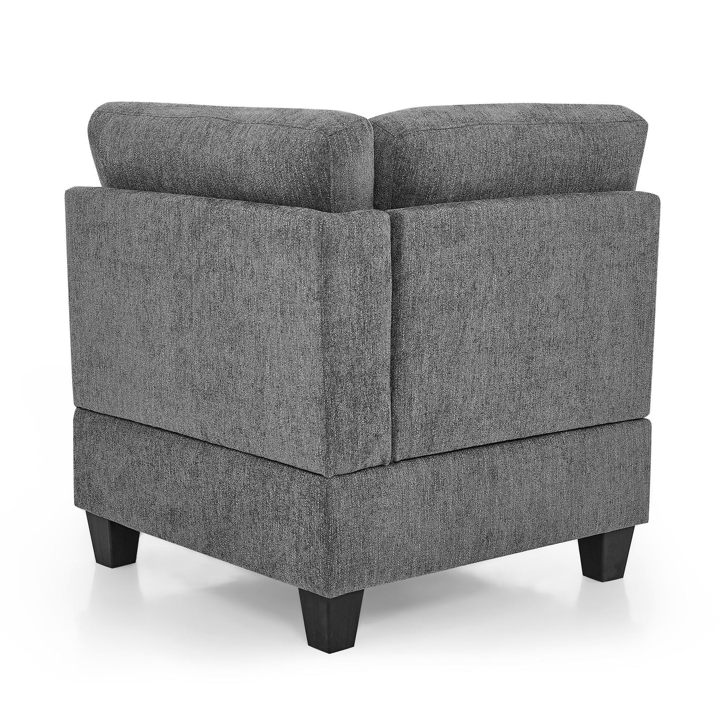 Modular Corner Sofa With Chenille Upholstery - Gray