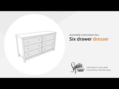 Hallityn - White - Six Drawer Dresser