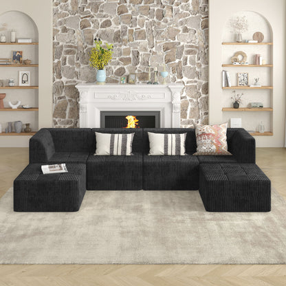 Modern Minimalist Corduroy Corner Sofa Sleeper