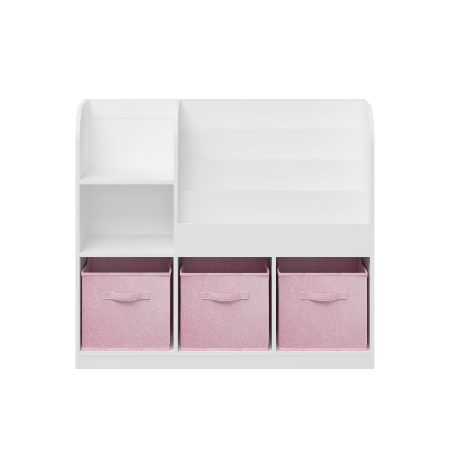 Bookcase And Bookshelf With 3 Collapsible Drawers, Multifunctional Display Stand