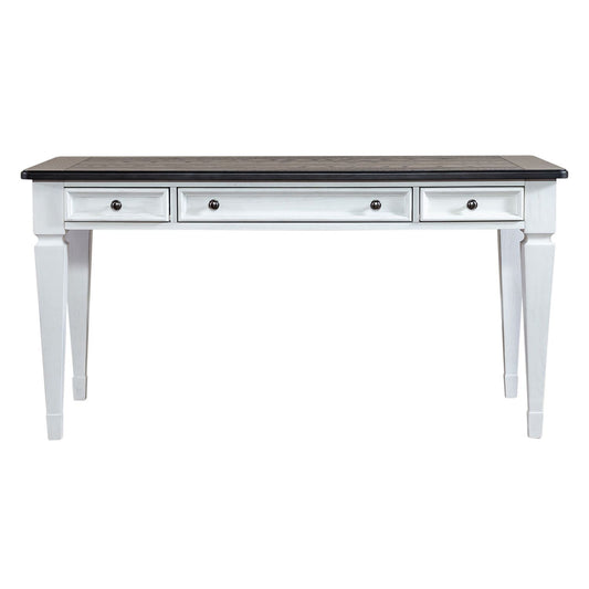 Allyson Park - Writing Desk - Wirebrushed White / Charcoal
