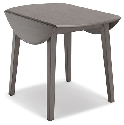 Shullden - Gray - Round Drm Drop Leaf Table