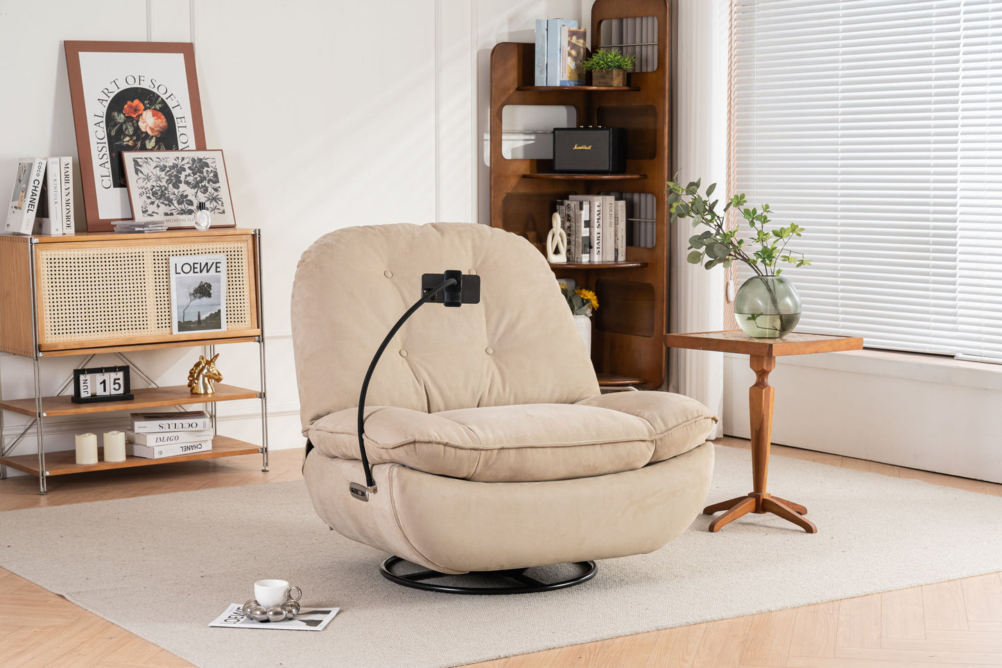 Power Recliner Swivel Glider USB Charger With Bluetooth Music Player, Sleep, Working, Game And Leisure