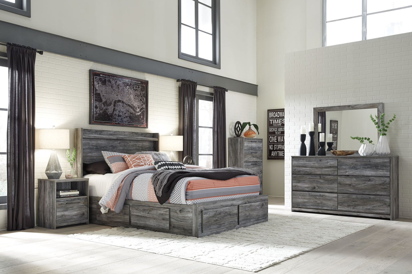 Baystorm - Panel Bedroom Set - Gray