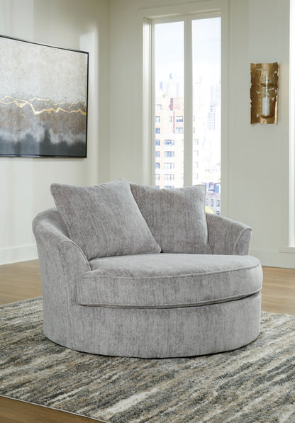 Pembrey - Pewter - Oversized Swivel Accent Chair