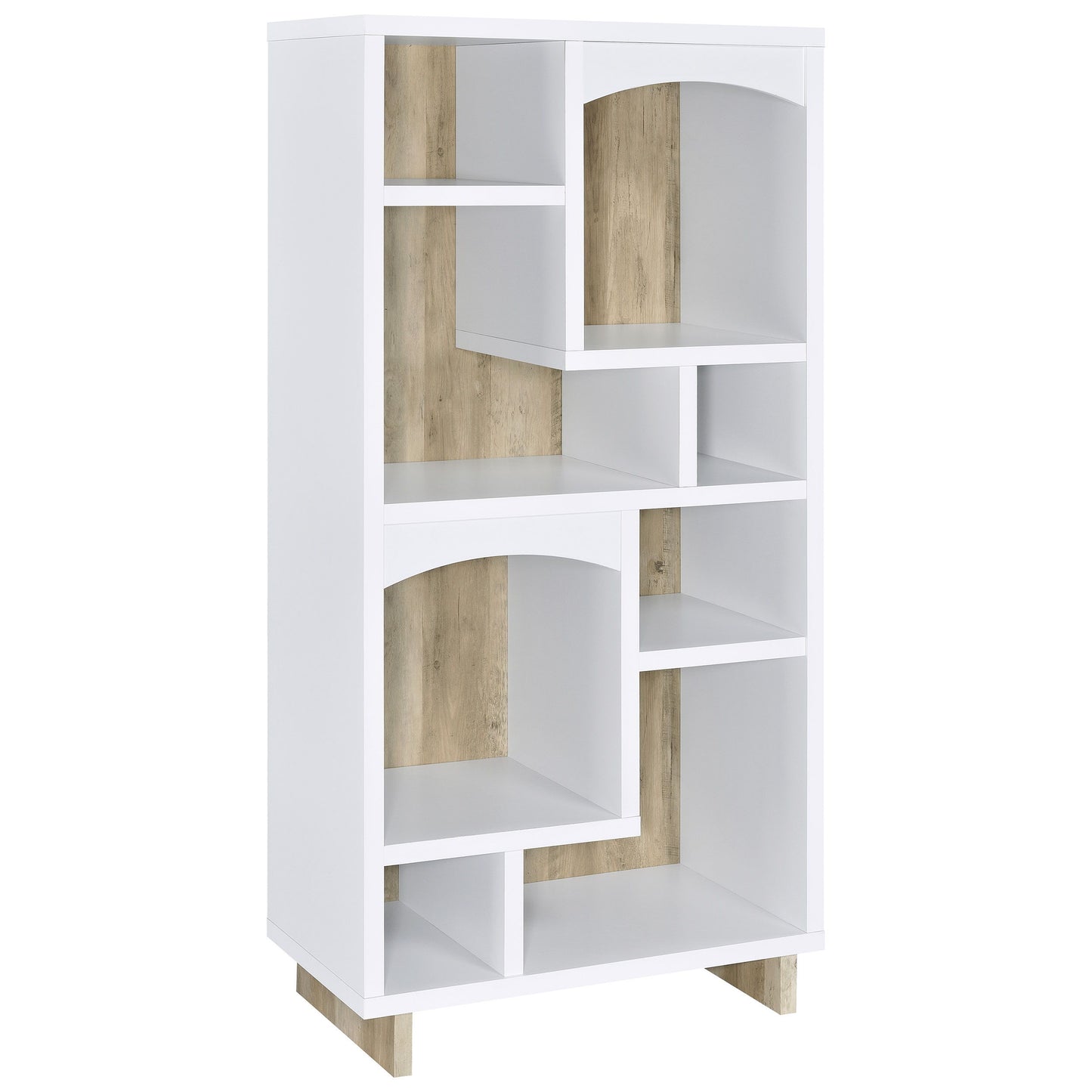 Dalton - 6-Shelf Bookcase - White And Distressed Pine