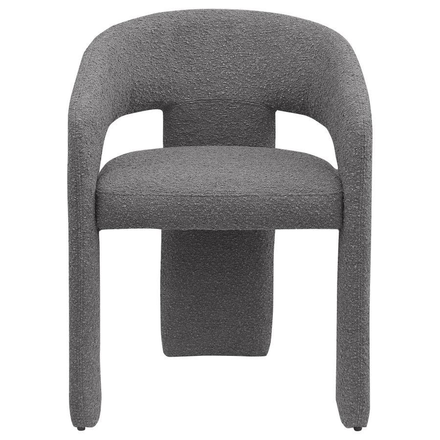 Eudora - Boucle Upholstered Dining Arm Chair - Gray