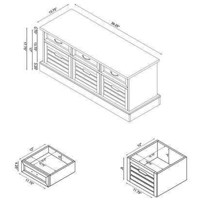 Alma 3-drawer Storage Bench