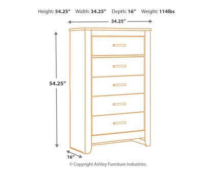 Brinxton - Charcoal - Five Drawer Chest