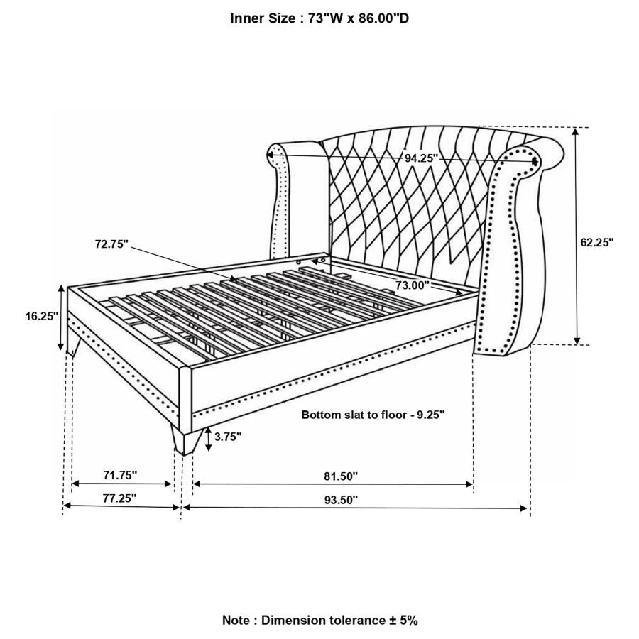 Barzini - Upholstered Wingback Bed