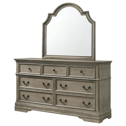 Manchester - 7-Drawer Dresser With Mirror - Wheat Brown