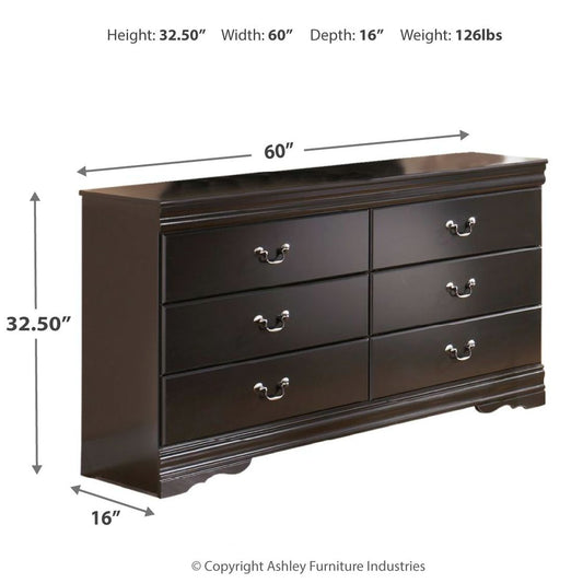 Huey Vineyard - Six Drawer Dresser - Black