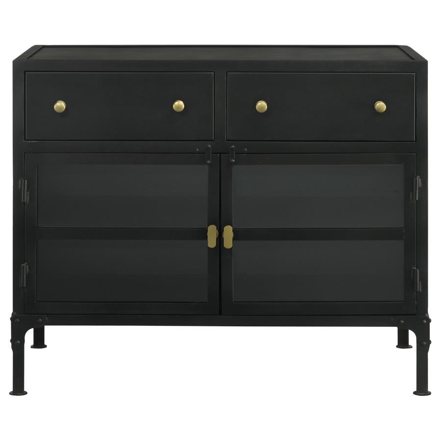 Sadler - 2-Drawer Metal Accent Storage Cabinet - Matte Black