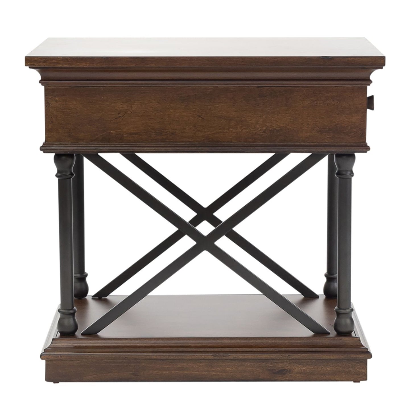 Tribeca - Drawer Chair Side Table - Dark Brown