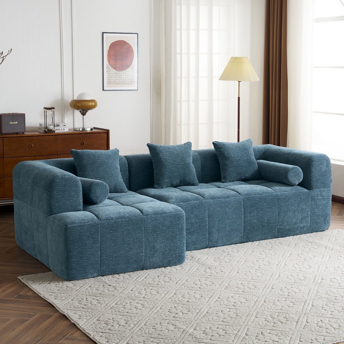 Sectional Free Combined Sofa With 2 Side Pockets