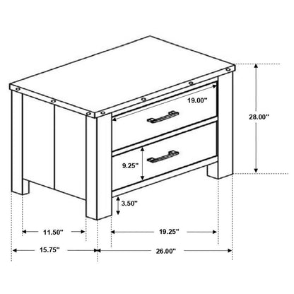 Sembene - 2-Drawer Nightstand - Antique Multi-Color