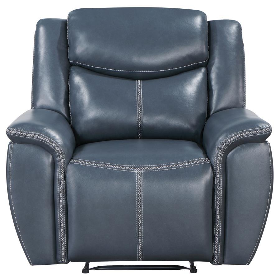 Sloane - Upholstered Padded Arm Recliner Chair - Blue