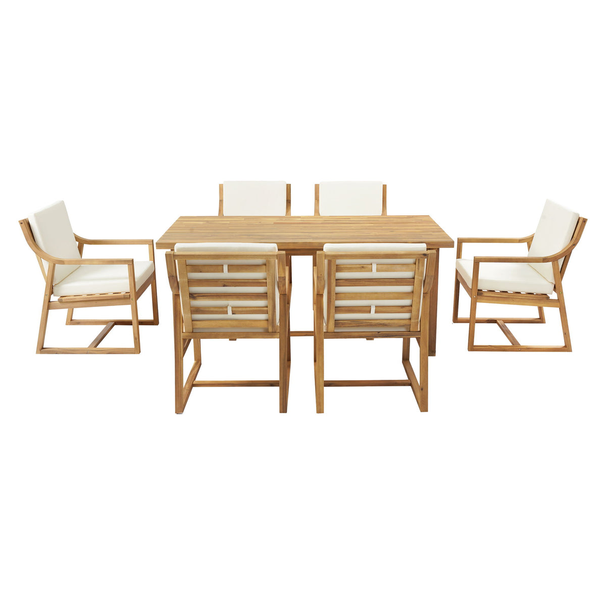 7 Piece Modern Outdoor Dining Set, Patio Furniture