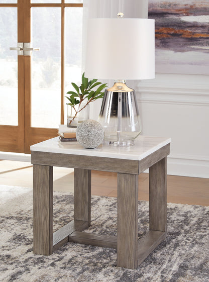 Loyaska - Brown / Ivory - Square End Table