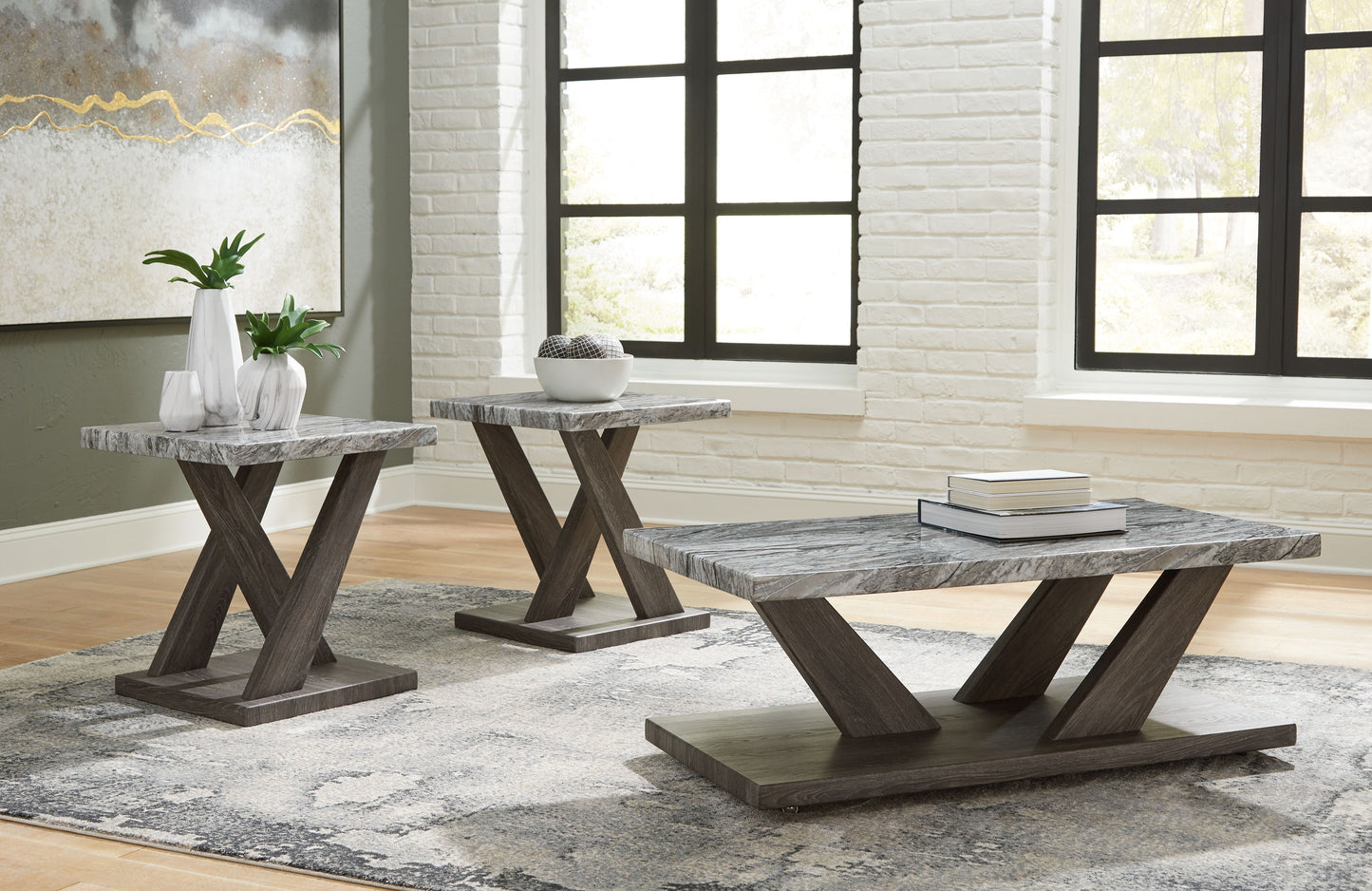Bensonale - Occasional Table Set (Set of 3) - Brown / Gray