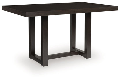 Neymorton - 5 Pc. - Rectangular Dining Room Counter Table, 4 Barstools - Dark Grayish Brown