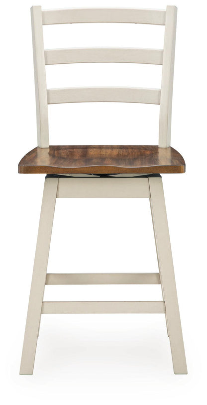 Brinfern - Swivel Stool (Set of 2) - Brown / Antique White