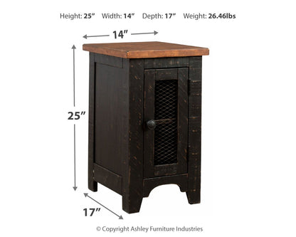 Valebeck Black / Brown - Chair Side End Table