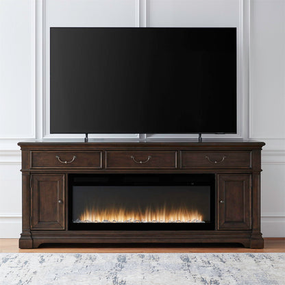 Fireplace TV Consoles - 512 84" Console With Fire FTS - Brown
