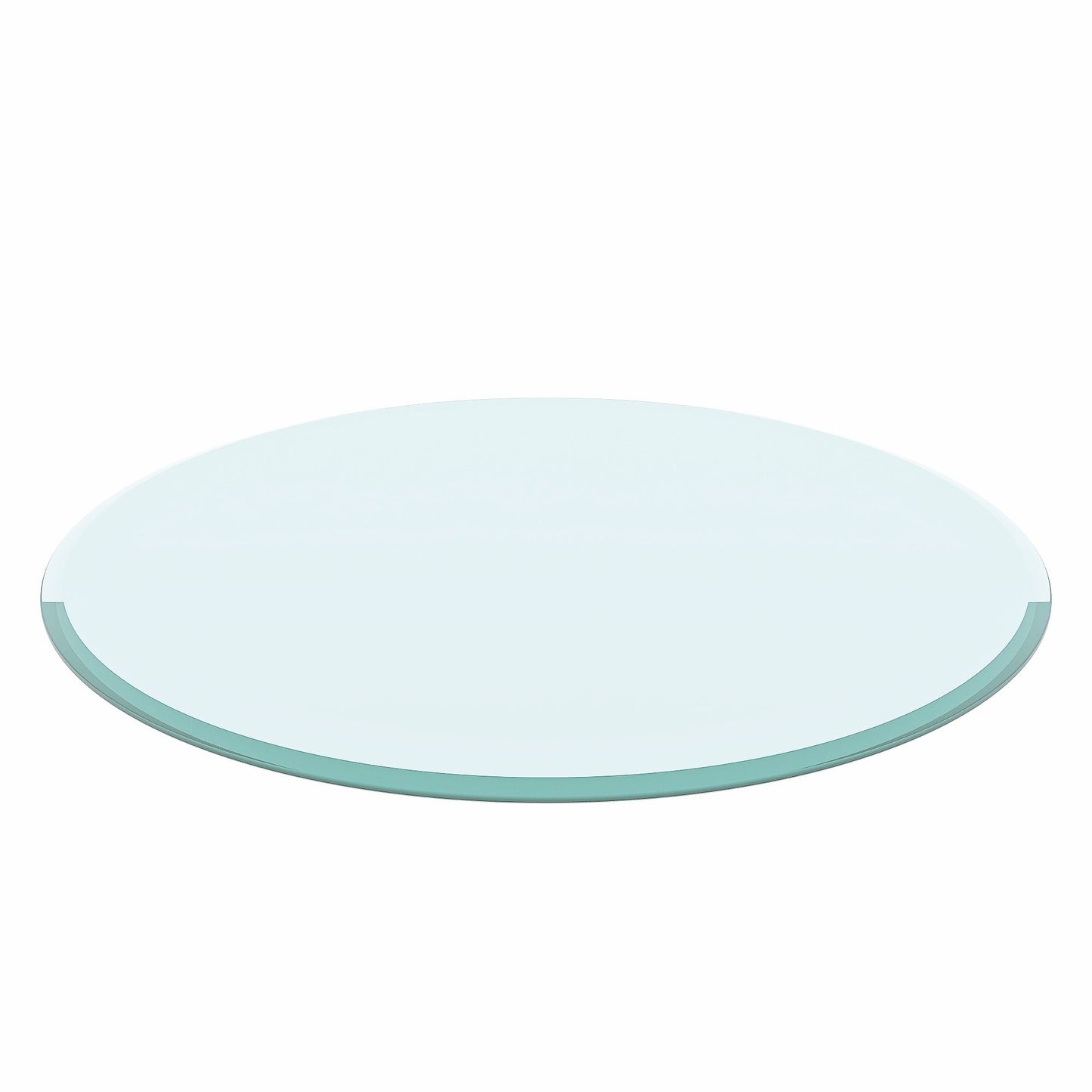 24" Round Tempered Glass Table Top Clear Glass Beveled Polished Edge