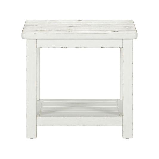 Backroads - End Table - Weathered White & Parchment Brown