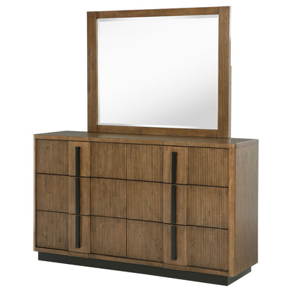 Terrace - 6-Drawer Dresser And Mirror - Ash Brown