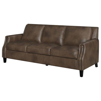 Leaton - Upholstered Recessed Arm Sofa - Brown Sugar