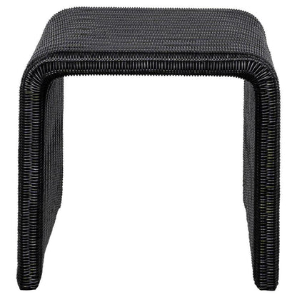 Cahya - Woven Rattan Square End Table - Black