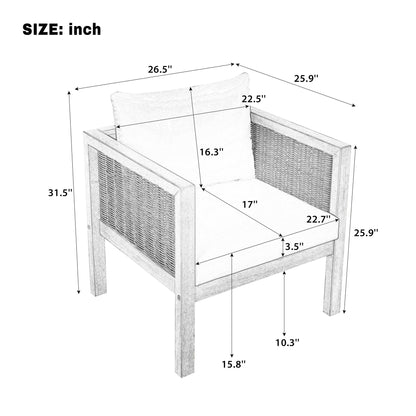2 Piece Outdoor Armchair Set With Cushion