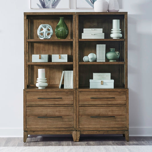 Shaker Lakes - Opt 2 Piece Bunching Bookcase - Harvest Brown